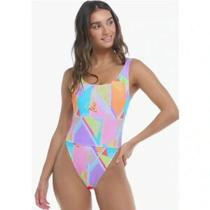 Body Glove Multicolor Geometric One Piece Swimsuit